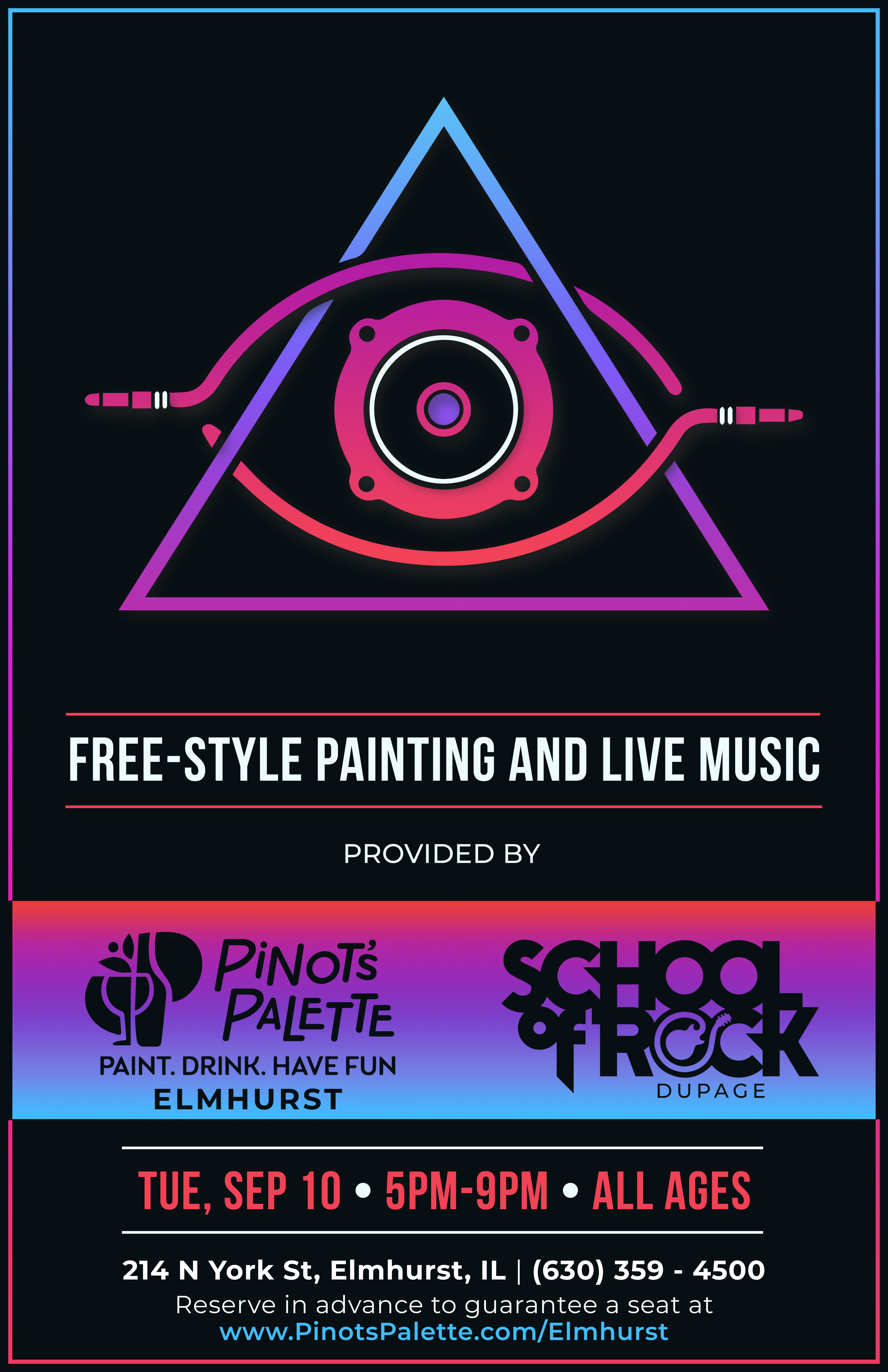 Pinot's Palette + School of Rock Poster